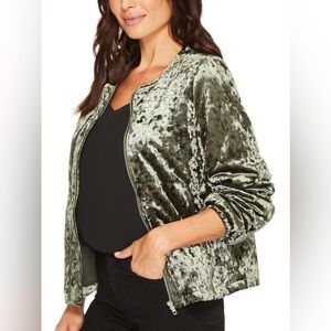 Sanctuary Velvet Feel Olive Green Women's Jacket